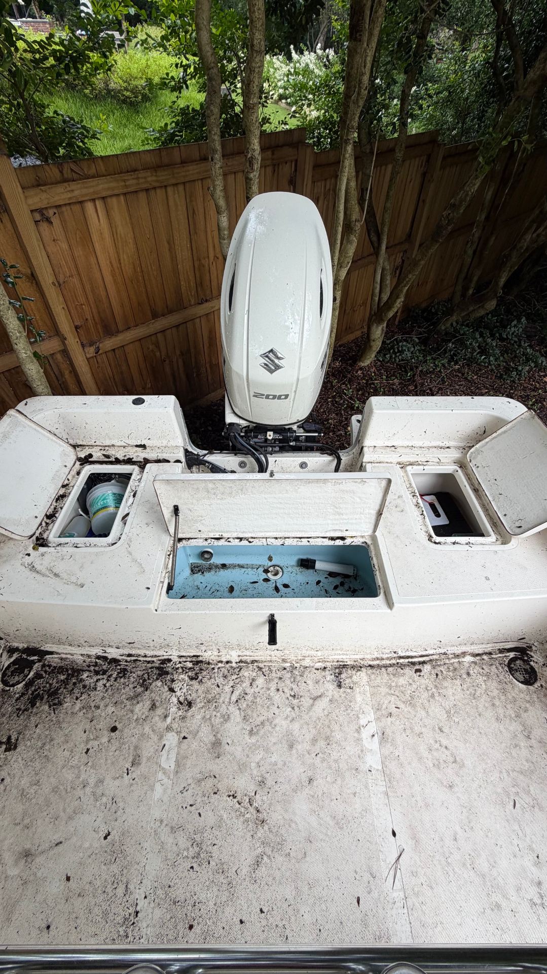 Marine Detailing — Stern Cleanup — Before & After Before